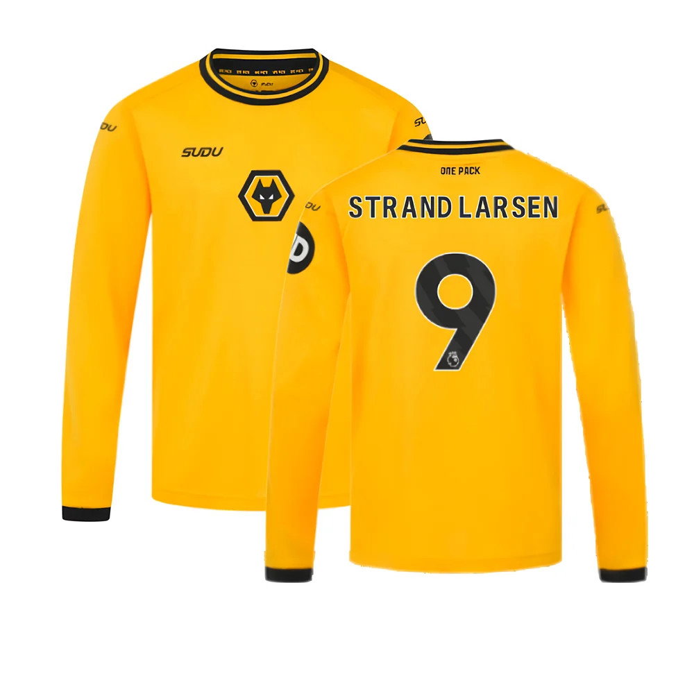 2024-2025 Wolves Long Sleeve Home Shirt (Kids) (Strand Larsen 9)_0