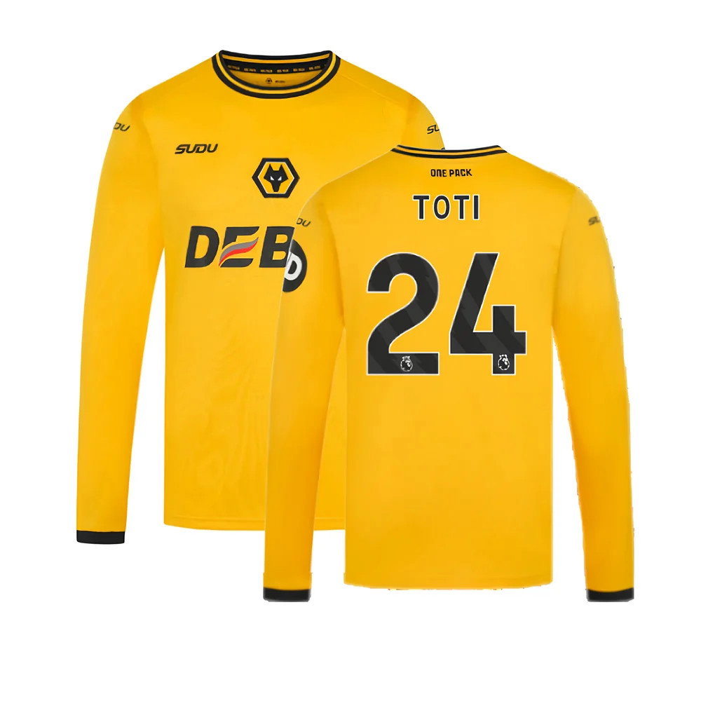 2024-2025 Wolves Long Sleeve Home Shirt (Toti 24)_0