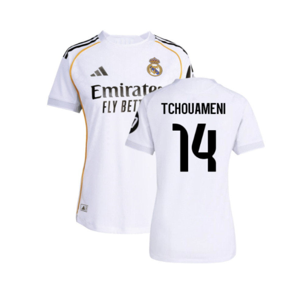 2025-2026 Real Madrid Authentic Home Shirt (Womens) (Tchouameni 14)_0