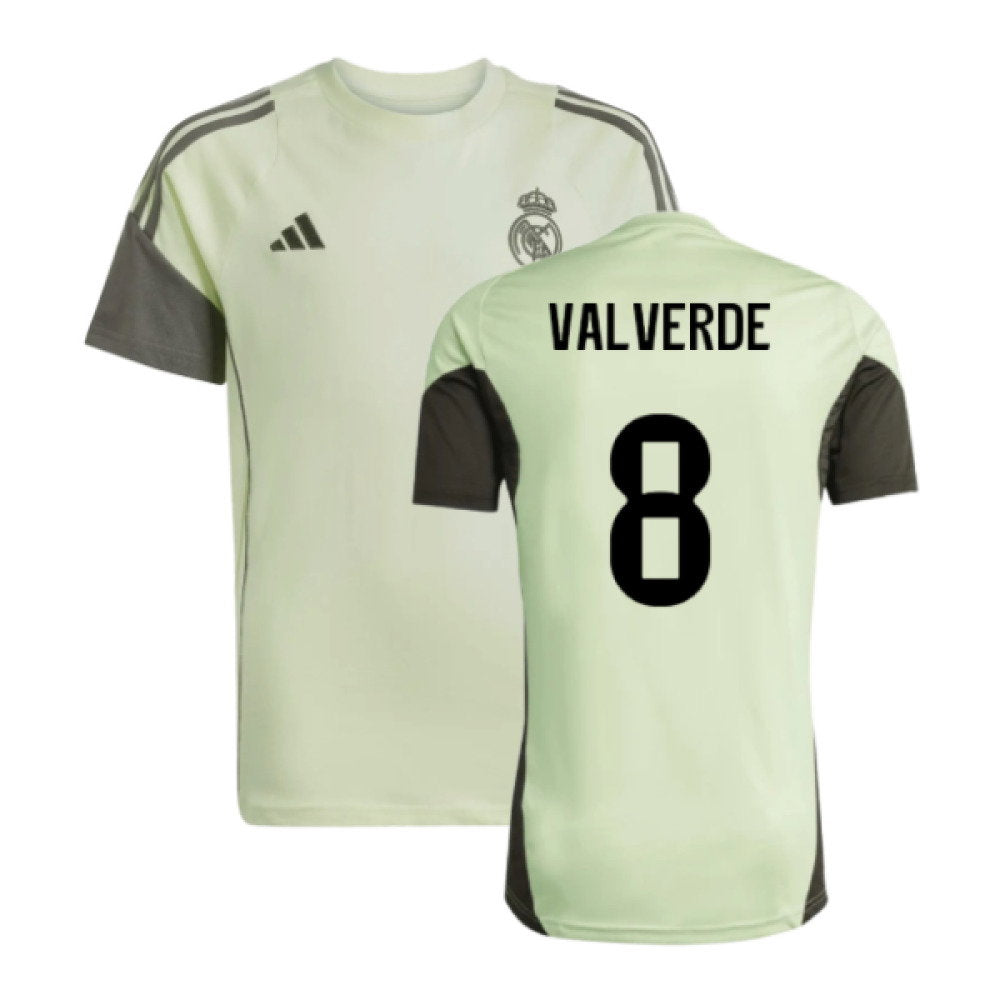 2025-2026 Real Madrid Training Tee (Almost Lime) - Kids (Valverde 8)_0