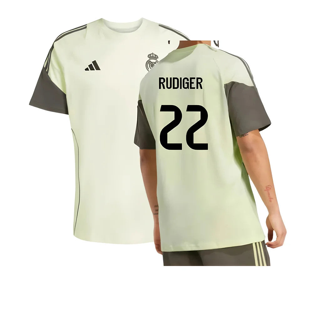 2025-2026 Real Madrid Training Tee (Almost Lime) (Rudiger 22)_0
