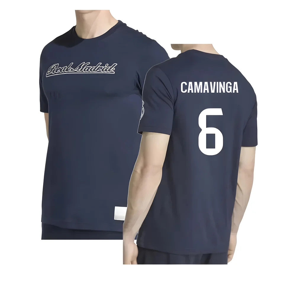 2025-2026 Real Madrid US Tee (Navy) (Camavinga 6)_0