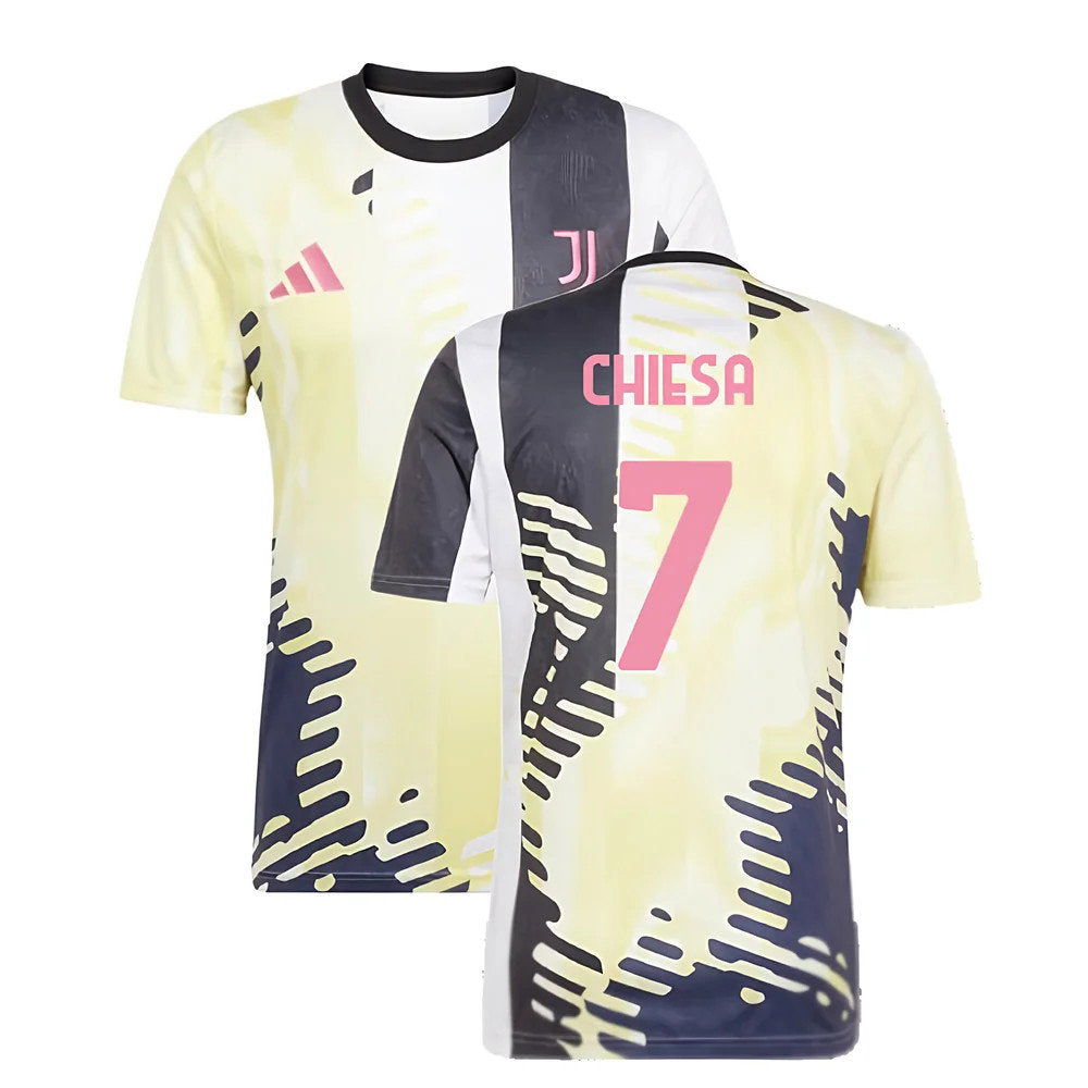 2025 Juventus Pre-Match Shirt (Yellow) (Chiesa 7)_0