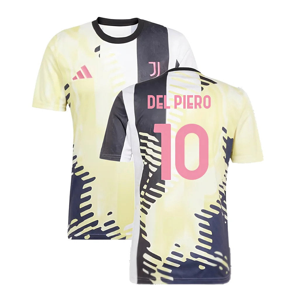 2025 Juventus Pre-Match Shirt (Yellow) (Del Piero 10)_0