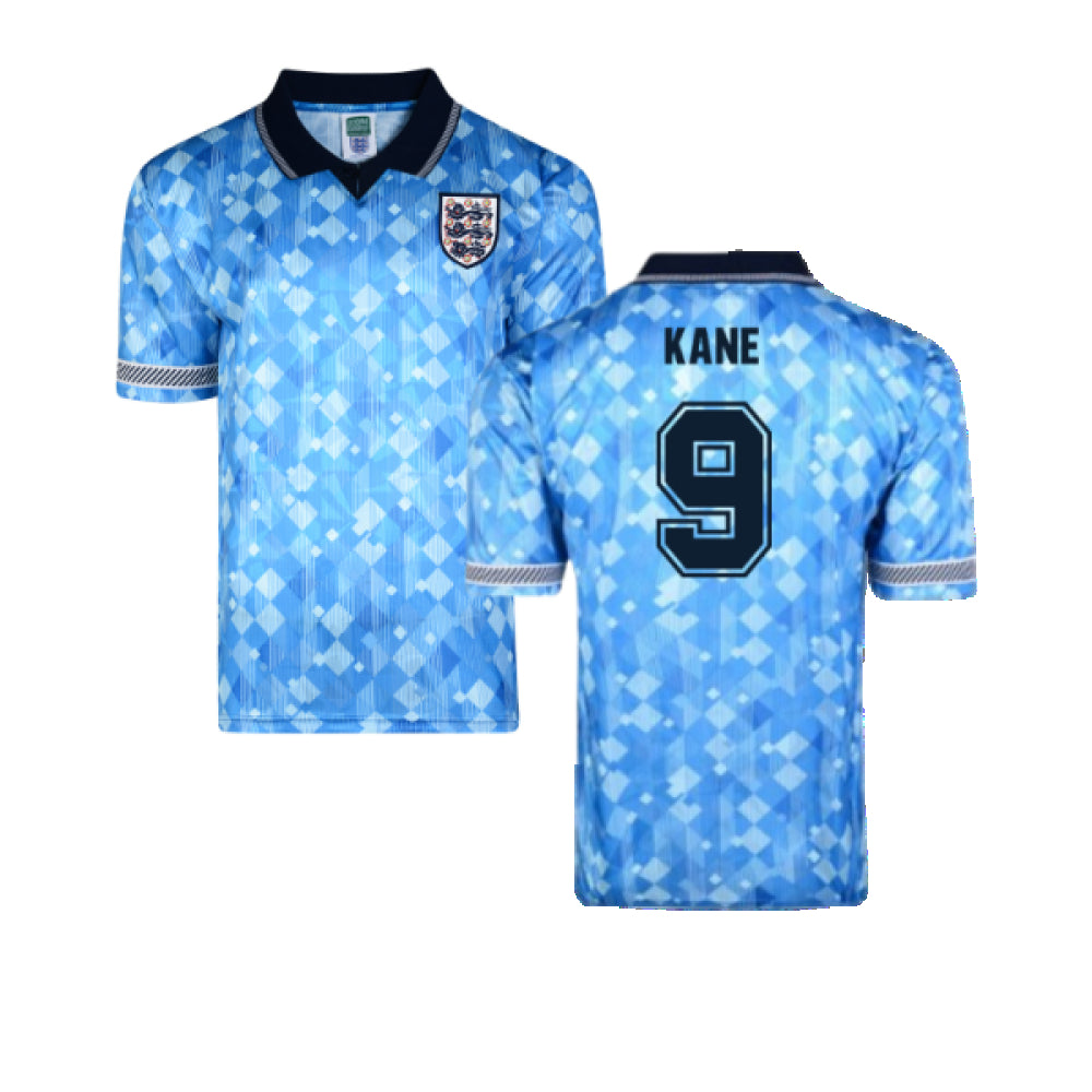 Score Draw England 1990 Third World Cup Finals Retro Football Shirt (Kane 9)_0