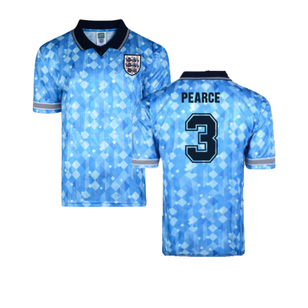 Score Draw England 1990 Third World Cup Finals Retro Football Shirt (Pearce 3)_0