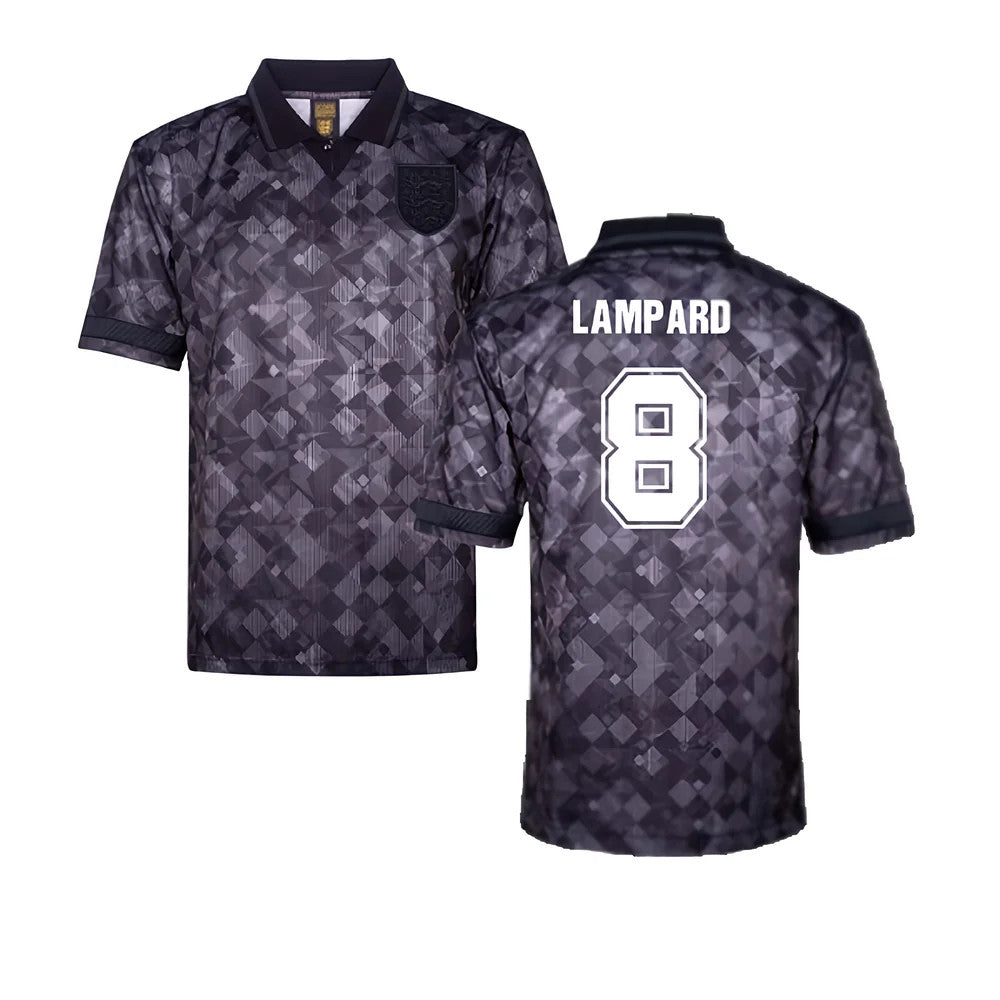 England 1990 Black Out Retro Football Shirt (Lampard 8)_0