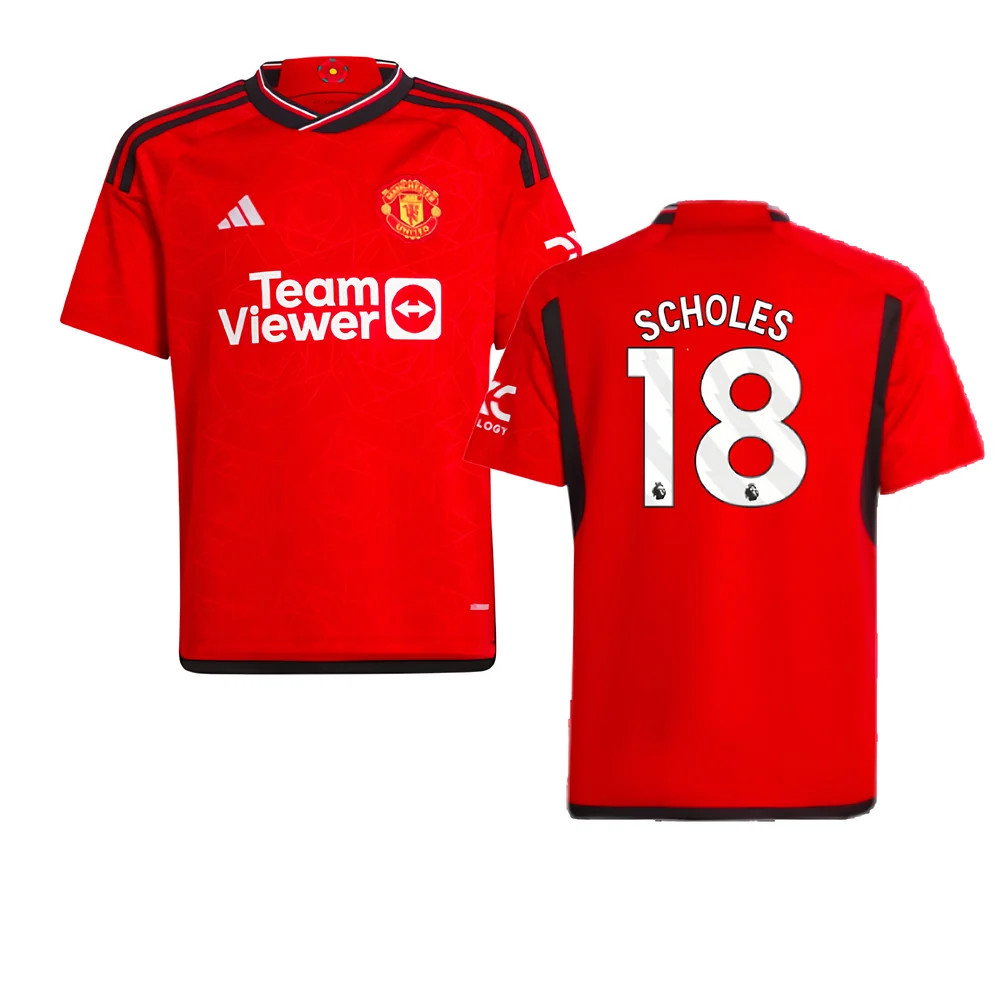 2023-2024 Man Utd Home Shirt (Kids) (Scholes 18)_0