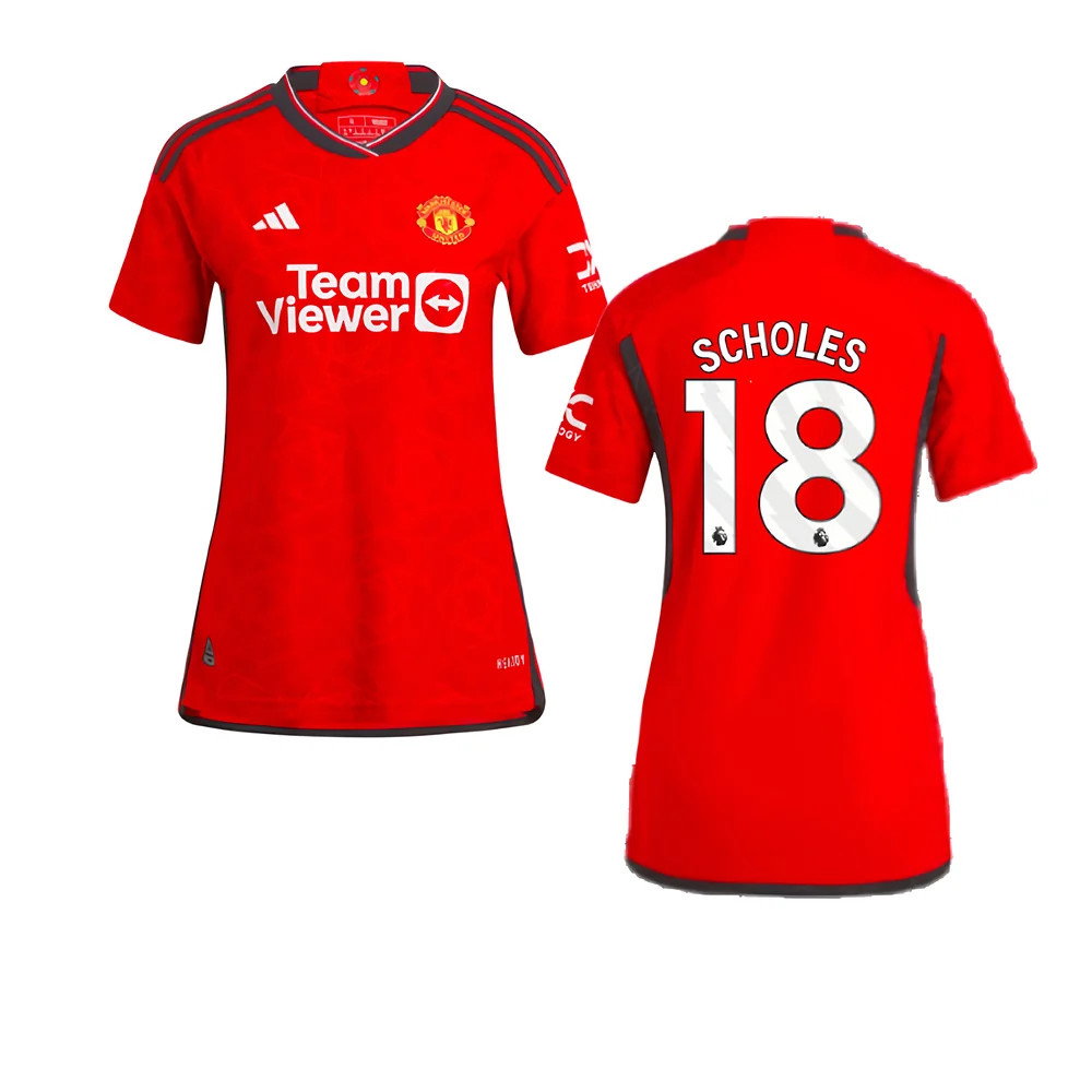 2023-2024 Man Utd Authentic Home Shirt (Ladies) (Scholes 18)_0