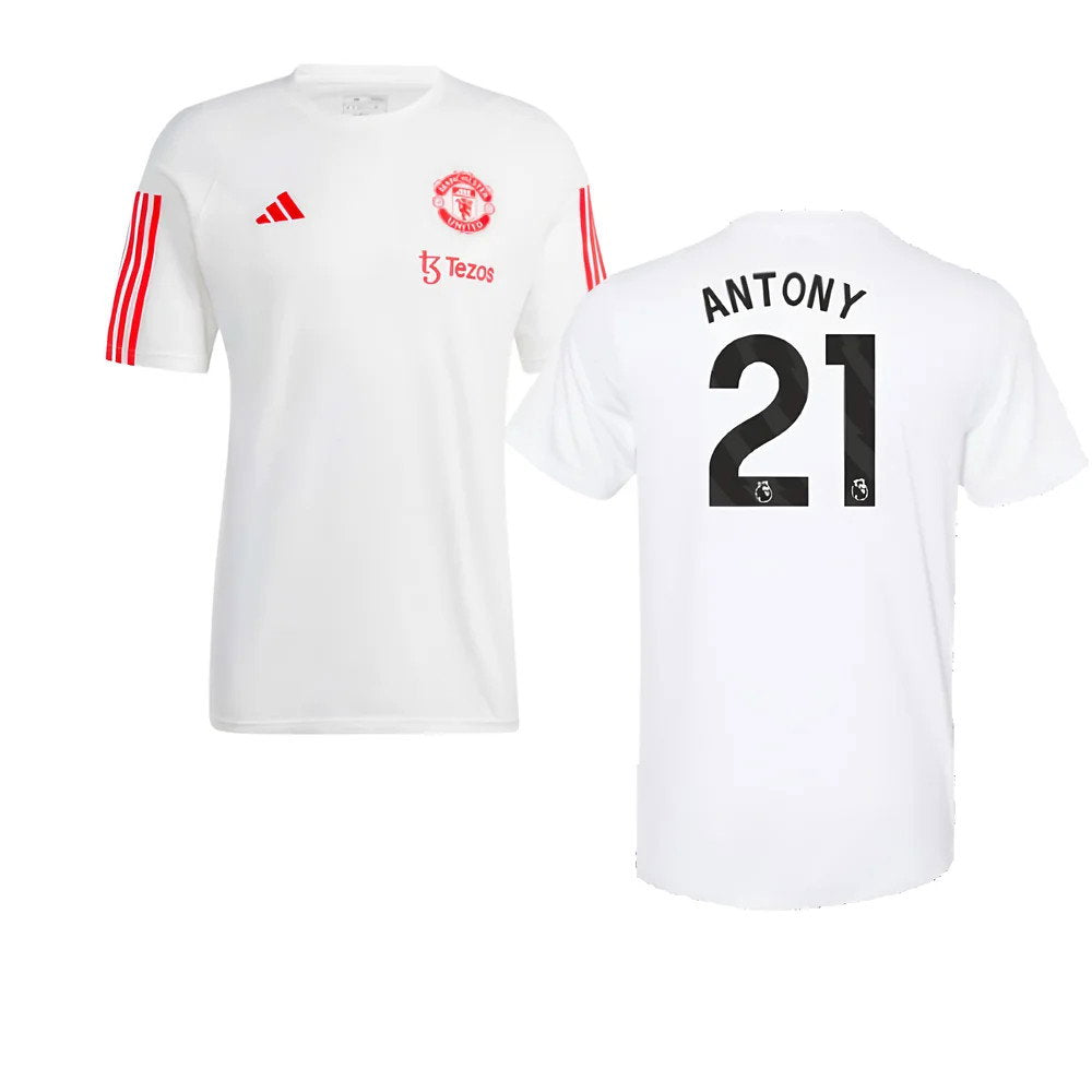 2023-2024 Man Utd Training Tee (White) (Antony 21)_0