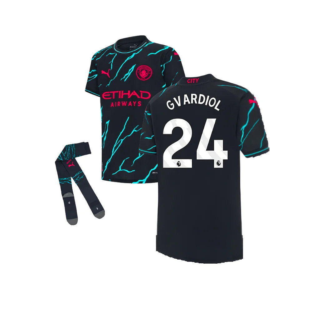 2023-2024 Man City Third Mini Kit (Gvardiol 24)_0