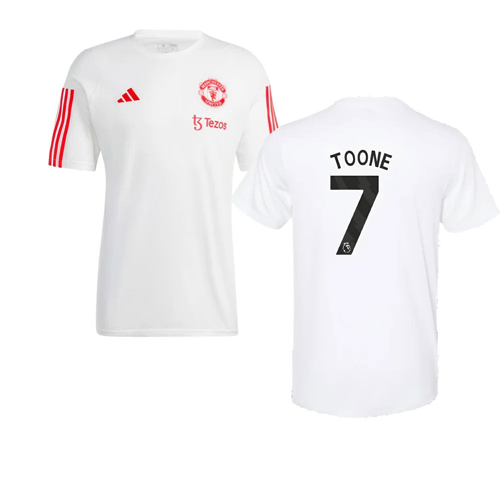 2023-2024 Man Utd Training Tee (White) (Toone 7)_0