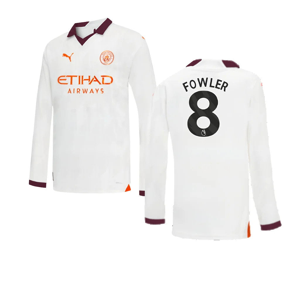 2023-2024 Man City Long Sleeve Away Shirt (Kids) (Fowler 8)_0