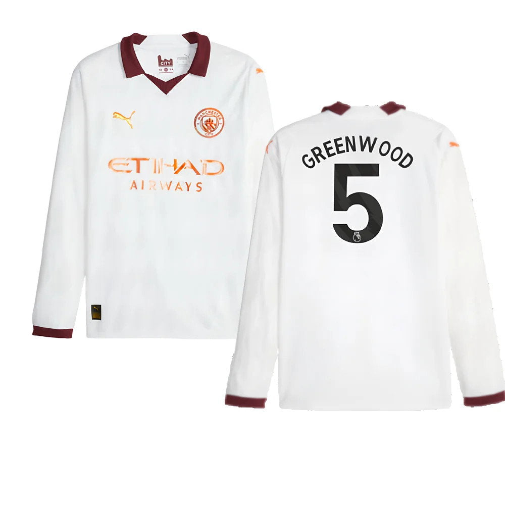 2023-2024 Man City Long Sleeve Away Shirt (Greenwood 5)_0
