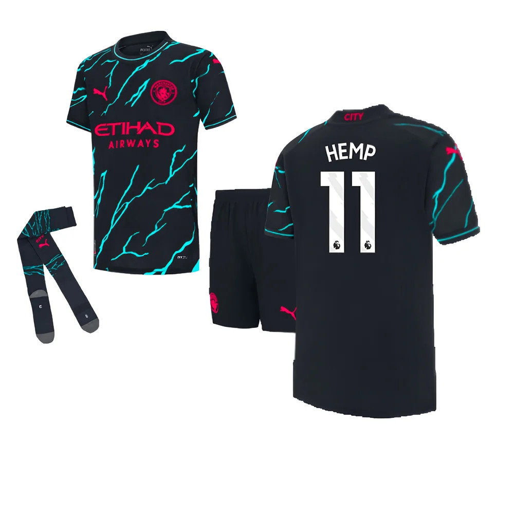 2023-2024 Man City Third Mini Kit (Hemp 11)_0
