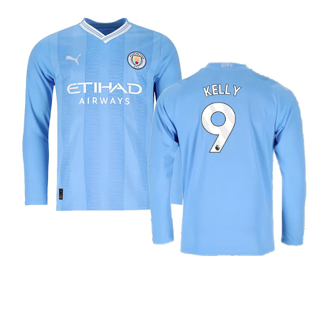 2023-2024 Man City Long Sleeve Home Shirt (Kelly 9)_0