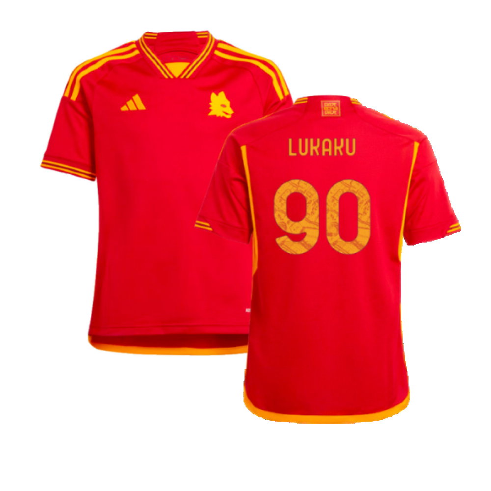 2023-2024 Roma Home Shirt (Kids) (LUKAKU 90)_0