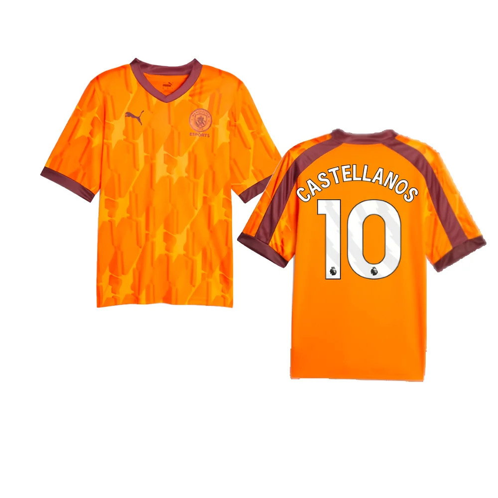 2023-2024 Manchester City eSports Jersey (Orange) (Castellanos 10)_0
