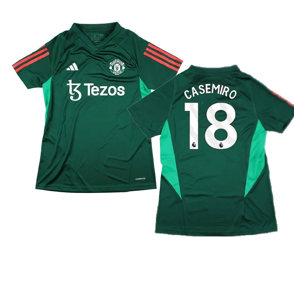2023-2024 Man Utd Training Shirt (Green) - Ladies (Casemiro 18)_0