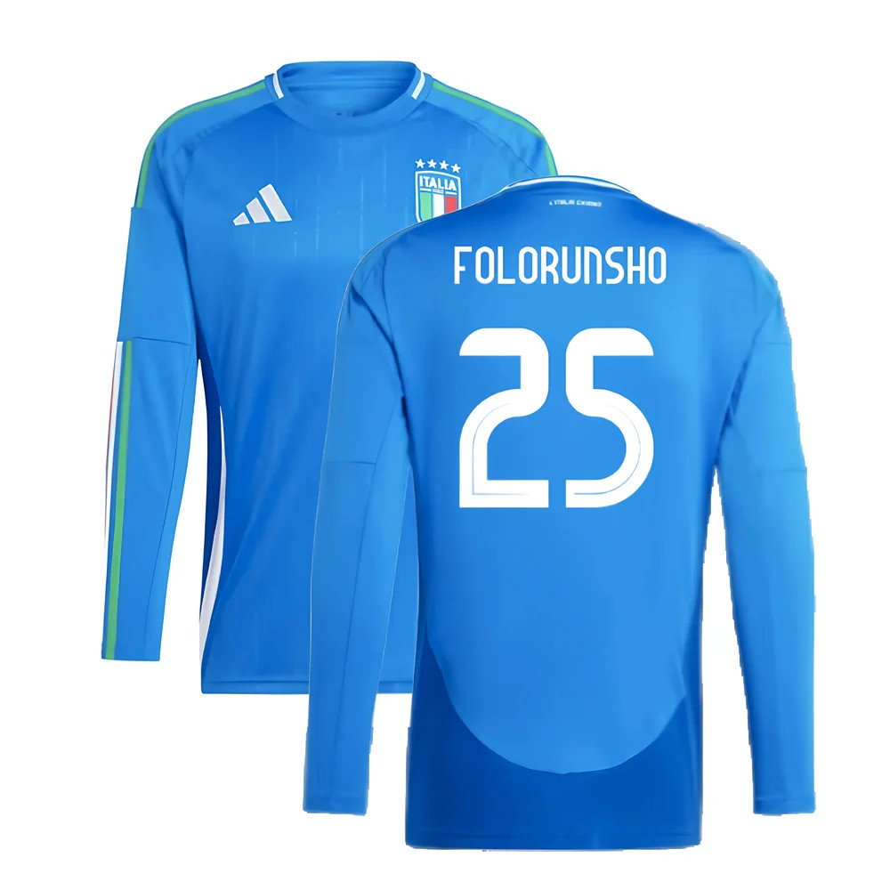 2024-2025 Italy Long Sleeve Home Shirt (FOLORUNSHO 25)_0
