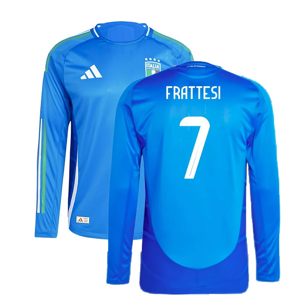 2024-2025 Italy Authentic Long Sleeve Home Shirt (FRATTESI 7)_0