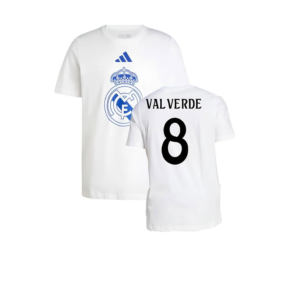 2024-2025 Real Madrid DNA Graphic Tee (White) (Valverde 8)_0