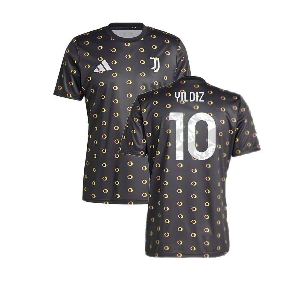 2024-2025 Juventus Pre-Match Shirt (Black) (Yildiz 10)_0