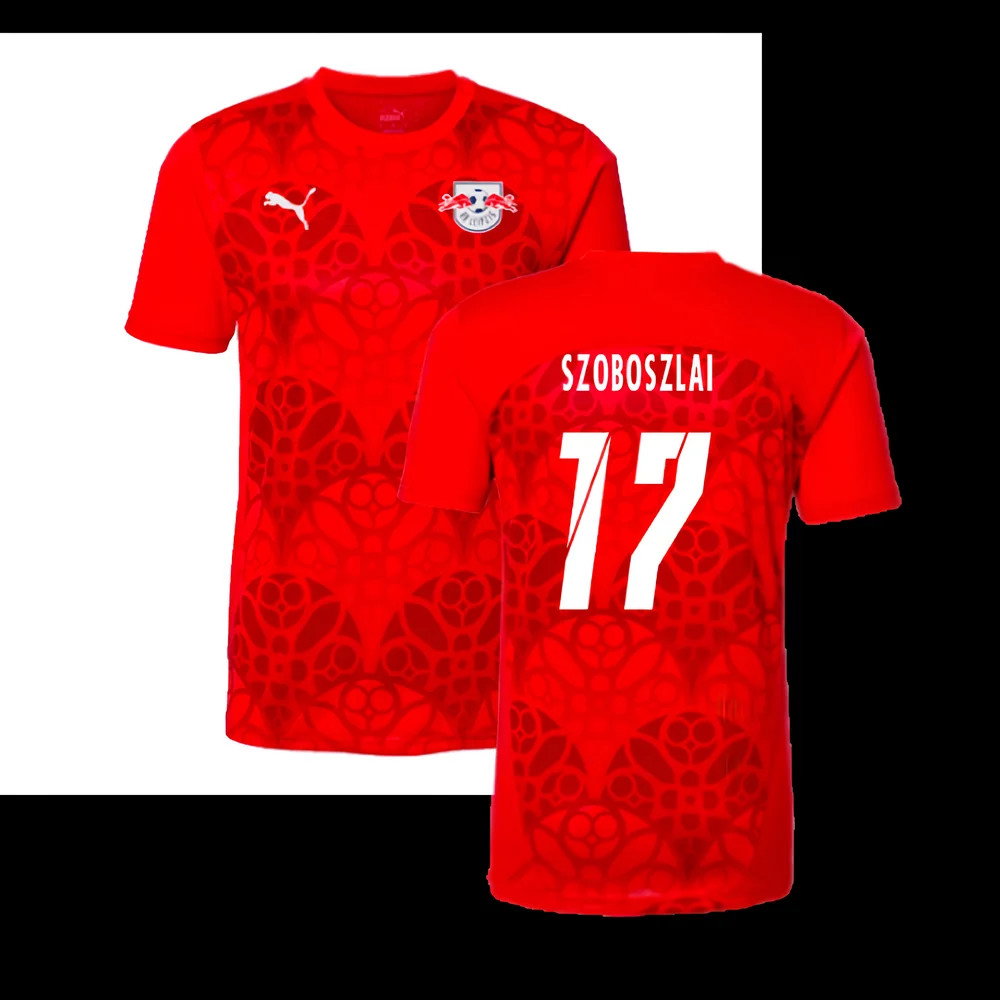 2024-2025 Red Bull Leipzig Pre-Match Shirt (Red) (Szoboszlai 17)_0