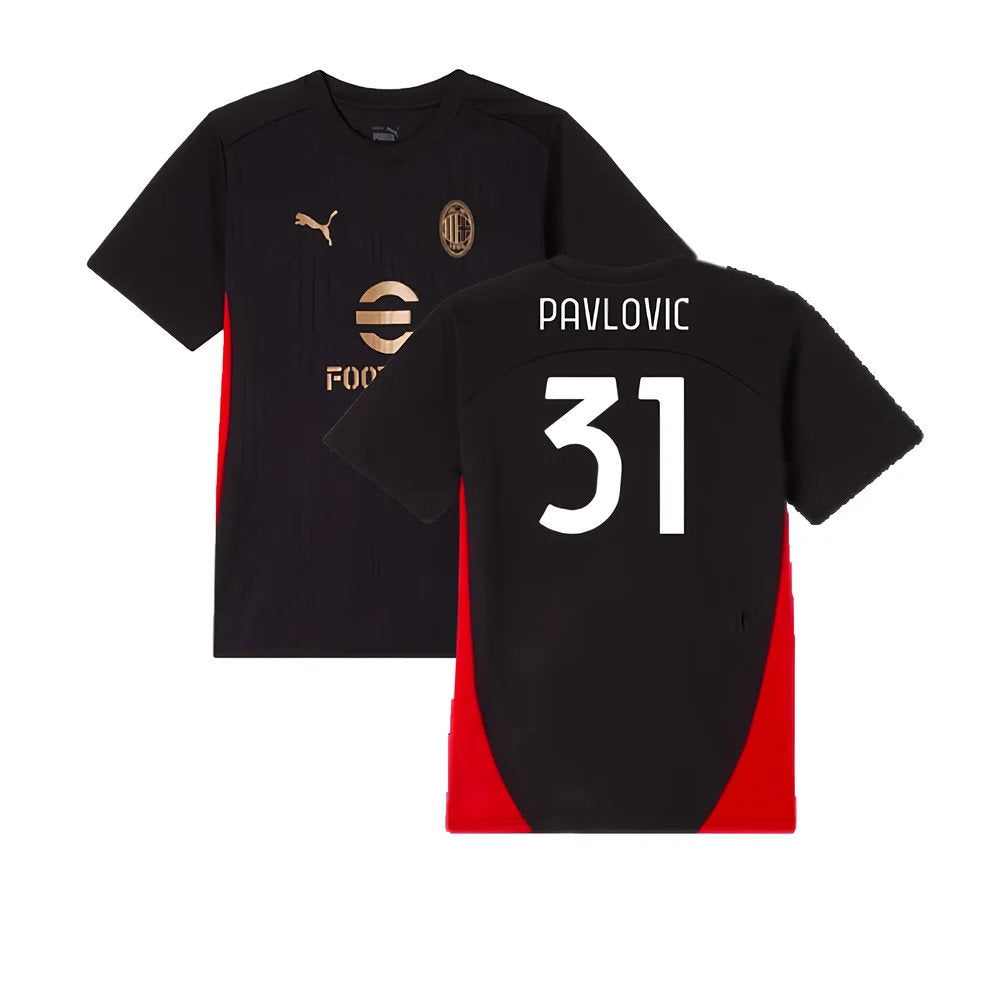 2024-2025 AC Milan Training Shirt (Black) - Kids (Pavlovic 31)_0
