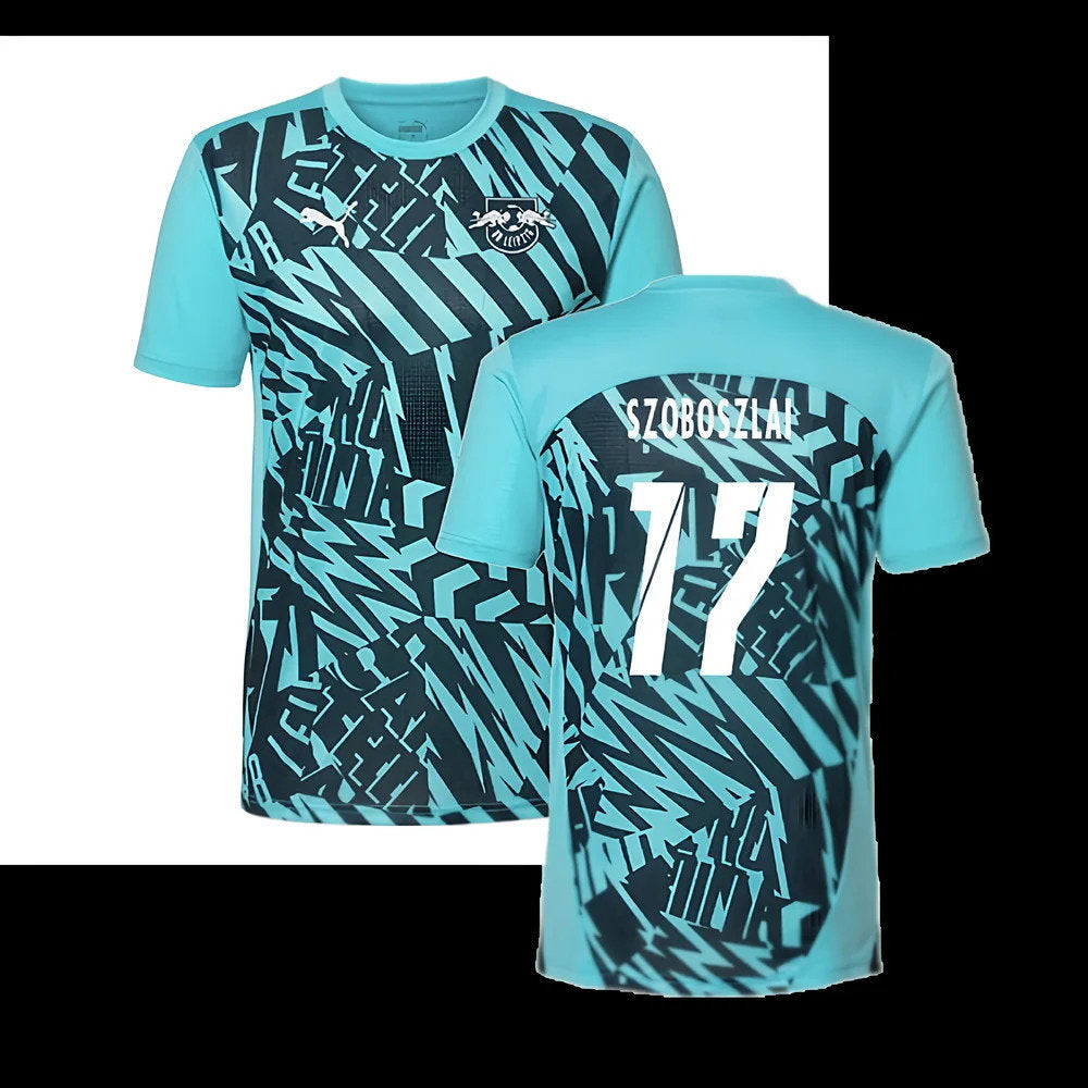 2024-2025 Red Bull Leipzig Pre-Match SS Shirt (Aqua) (Szoboszlai 17)_0