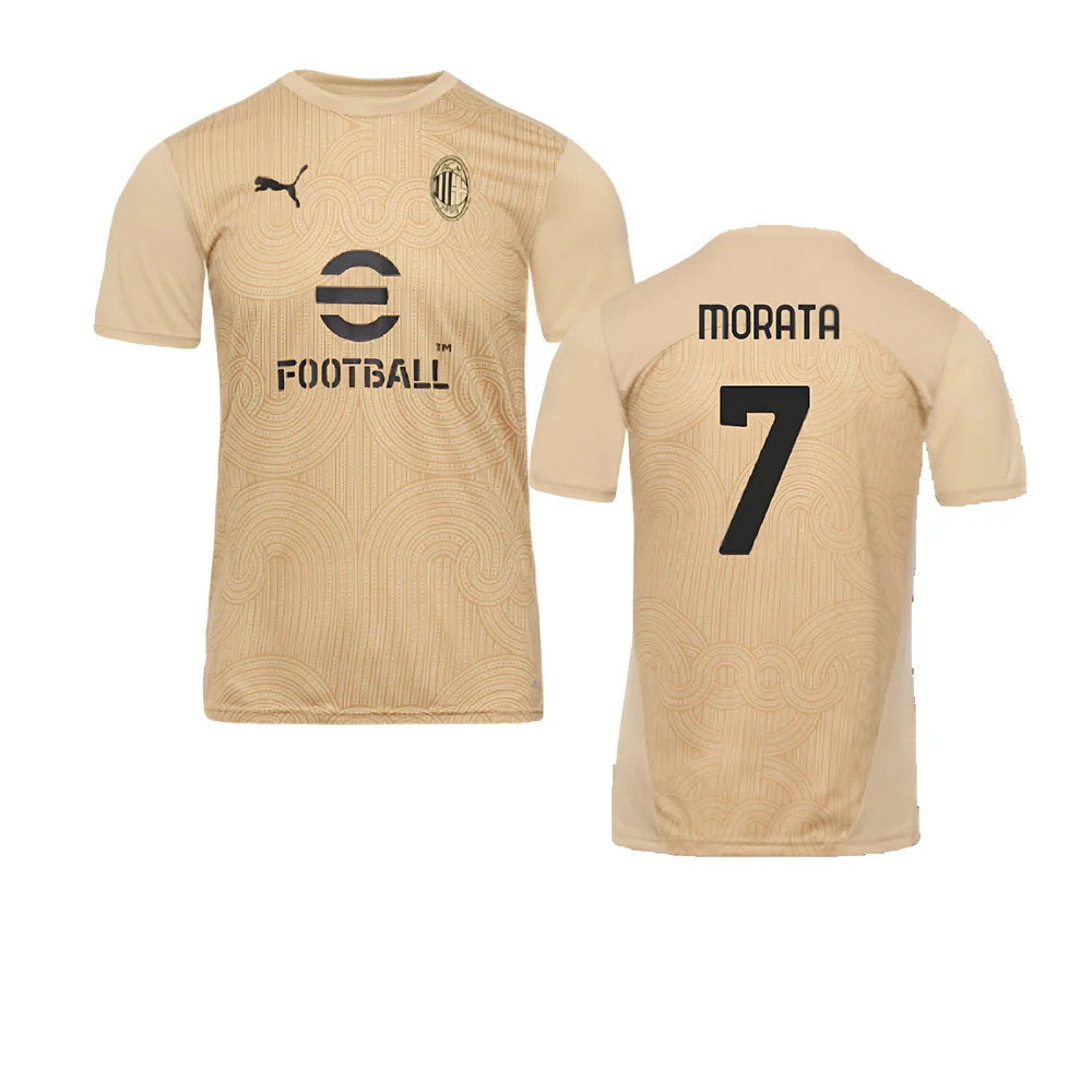 2024-2025 AC Milan Pre-Match Shirt (Putty) (Morata 7)_0