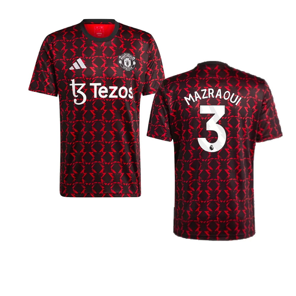 2024-2025 Man Utd Pre-Match Shirt (Black) (Mazraoui 3)_0