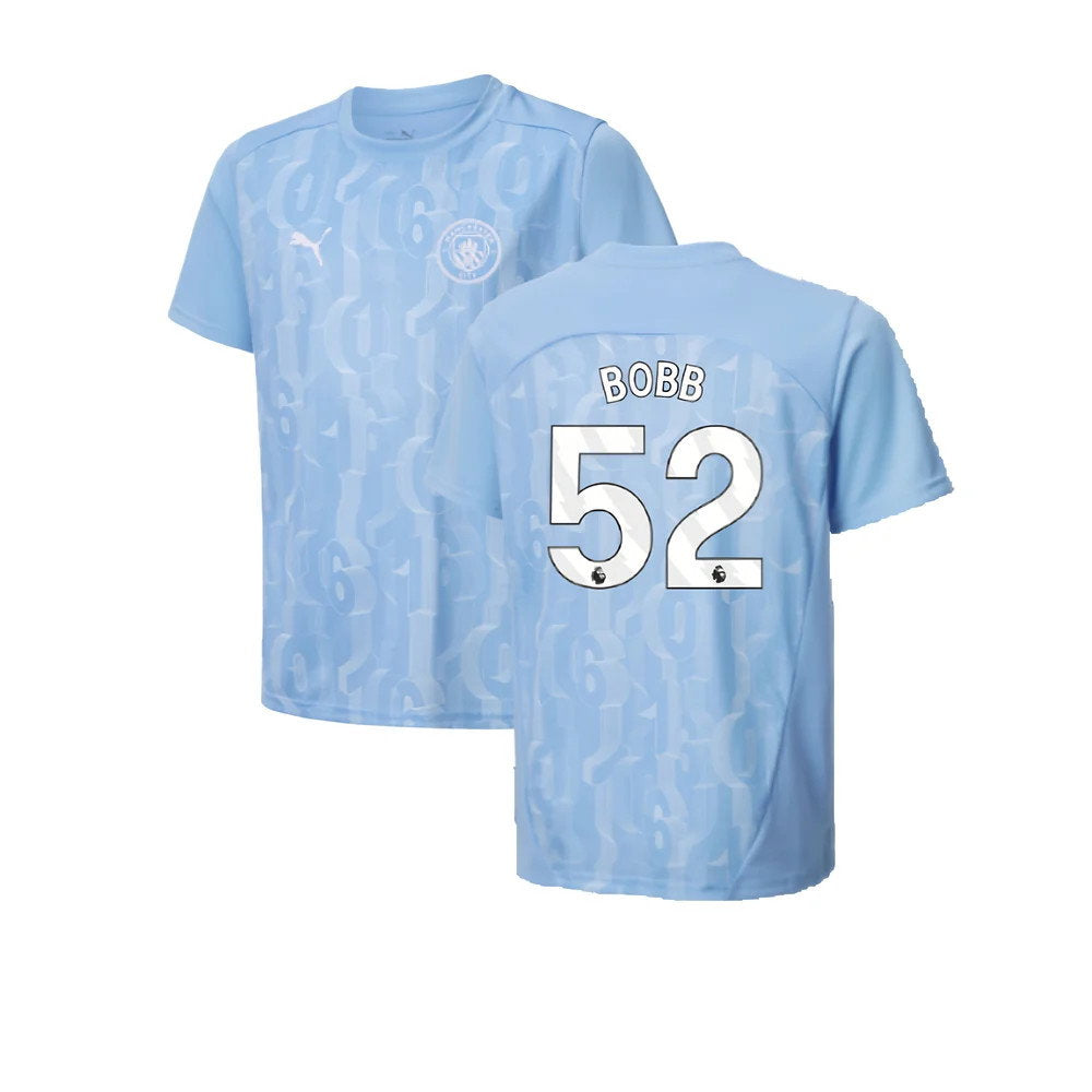 2024-2025 Man City Prematch SS Shirt (Light Blue) - Kids (Bobb 52)_0