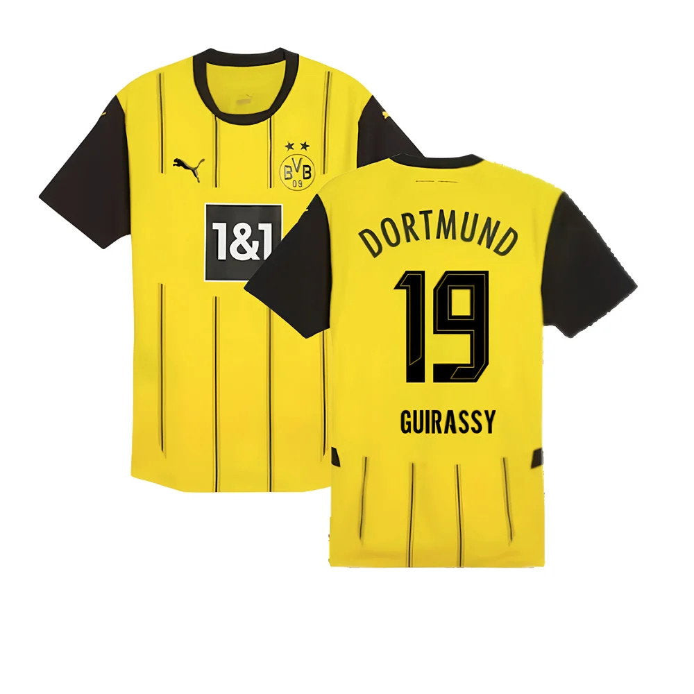 2024-2025 Borussia Dortmund Authentic Home Shirt (Guirassy 19)_0