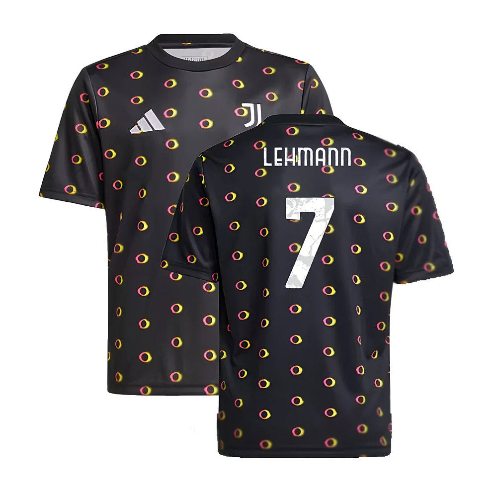 2024-2025 Juventus Pre-Match Shirt (Black) - Kids (Lehmann 7)_0