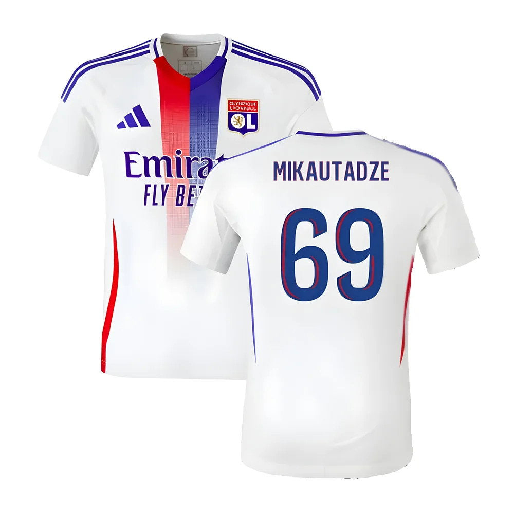 2024-2025 Olympique Lyon Home Shirt (Mikautadze 69)_0