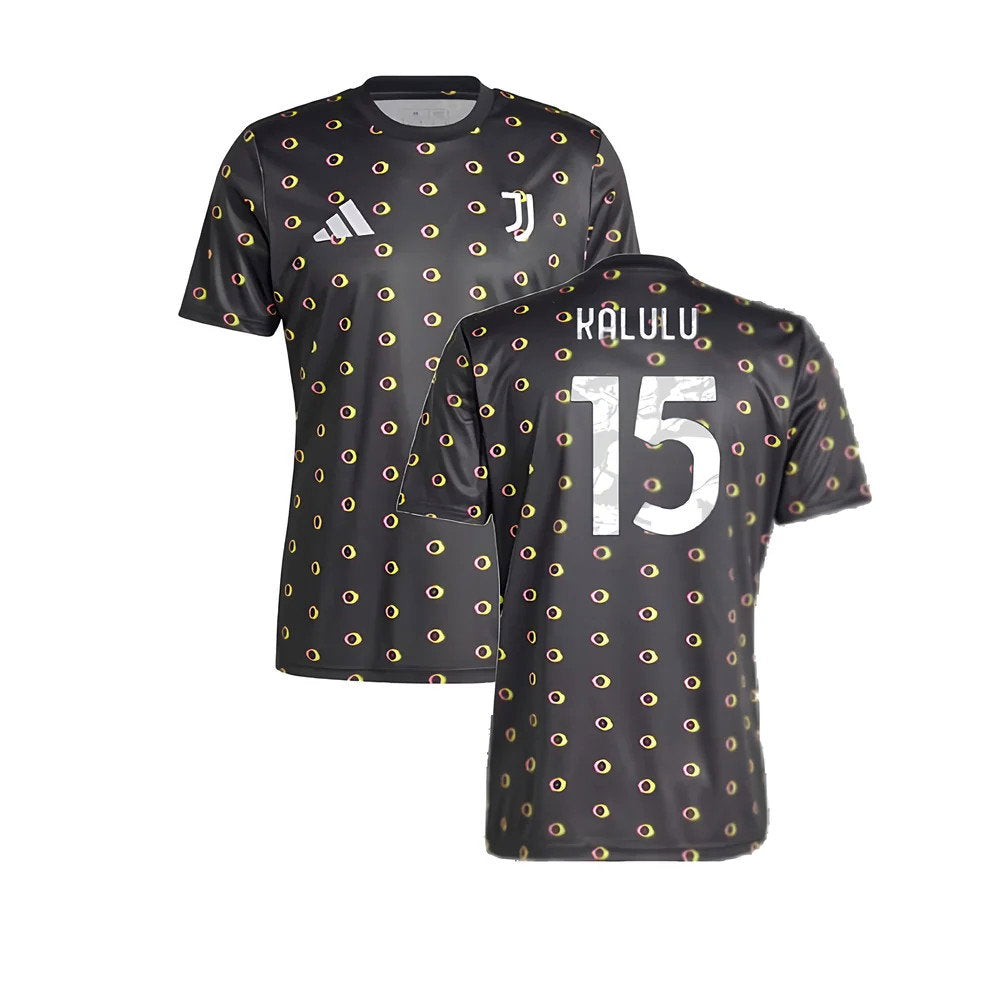 2024-2025 Juventus Pre-Match Shirt (Black) (Kalulu 15)_0