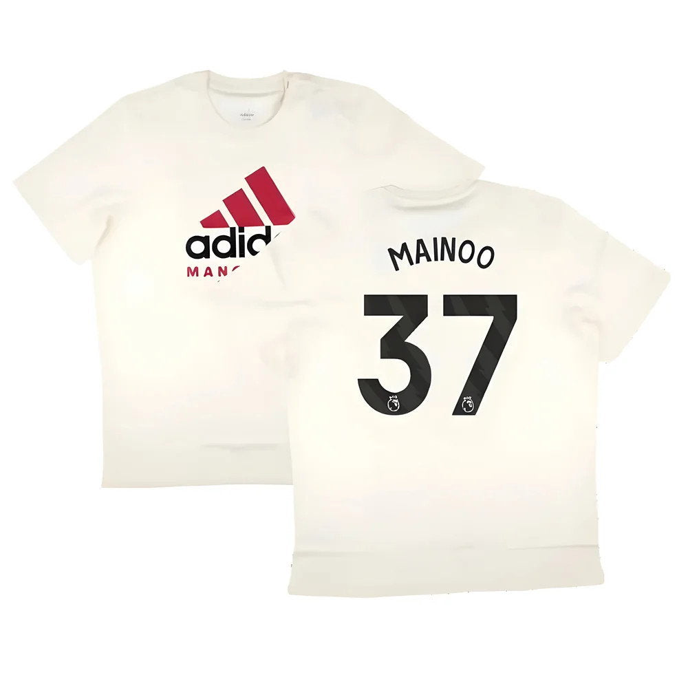 2024-2025 Man Utd SZN Graphic Tee (Cream White) (Mainoo 37)_0