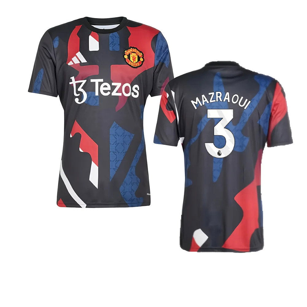 2024-2025 Man Utd Pre-Match Jersey (Black) (Mazraoui 3)_0