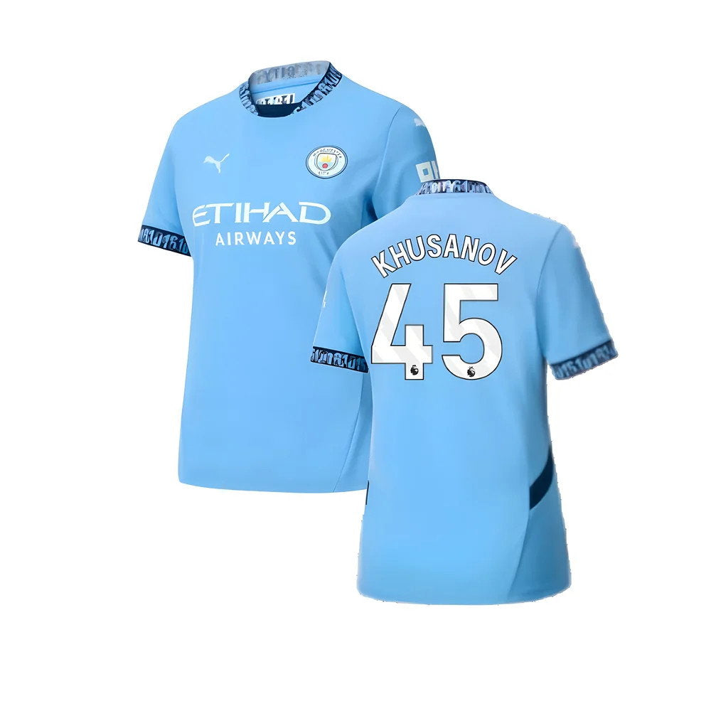 2024-2025 Man City Home Shirt (Womens) (Khusanov 45)_0