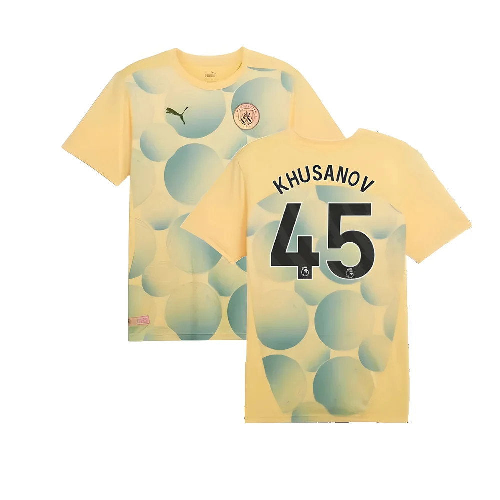 2024-2025 Man City Prematch SS Shirt (Flaxen) (Khusanov 45)_0