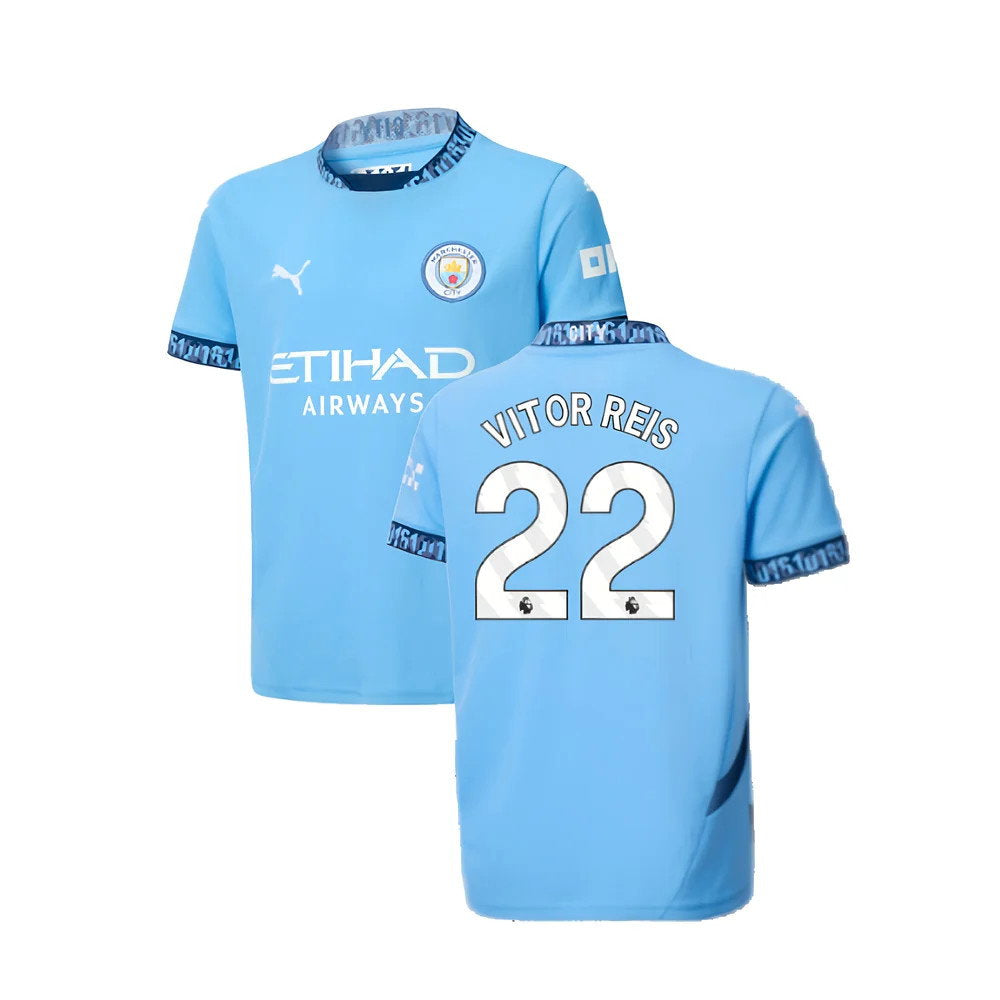 2024-2025 Man City Home Shirt (Kids) (Vitor Reis 22)_0