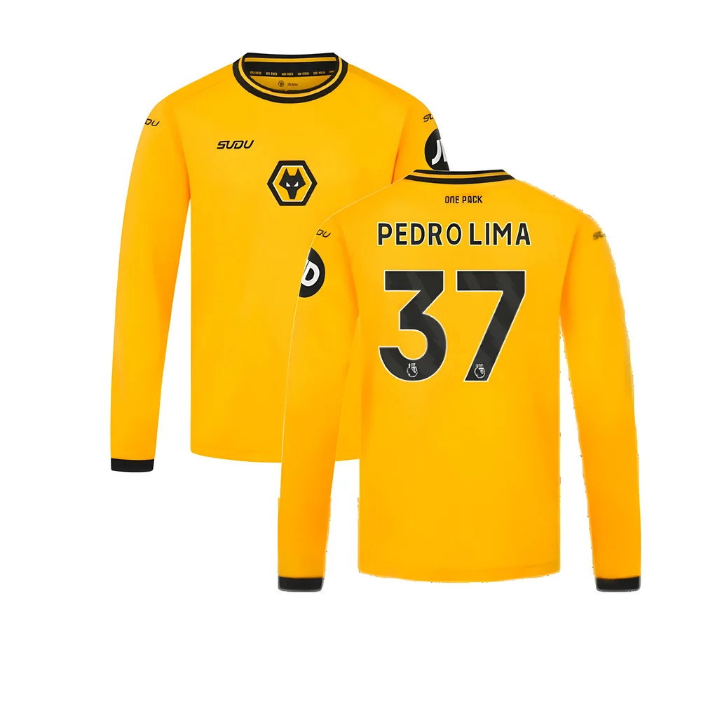 2024-2025 Wolves Long Sleeve Home Shirt (Kids) (Pedro Lima 37)_0