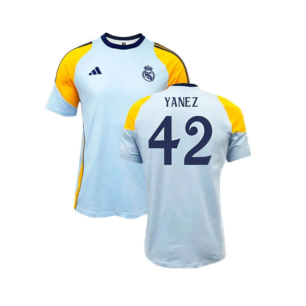 2024-2025 Real Madrid Training Tee (Glow Blue) (Yanez 42)_0