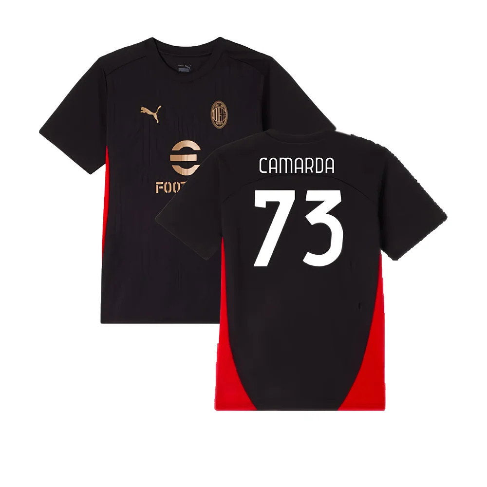 2024-2025 AC Milan Training Shirt (Black) - Kids (Camarda 73)_0
