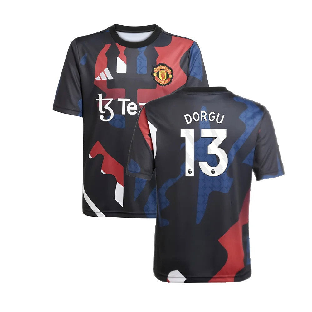 2024-2025 Man Utd Pre-Match Jersey (Black) - Kids (Dorgu 13)_0