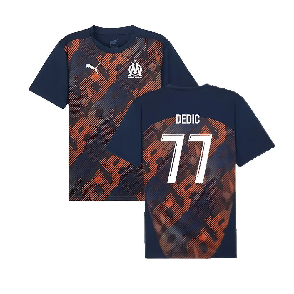 2024-2025 Marseille Pre-Match Shirt (Club Navy) (Dedic 77)_0