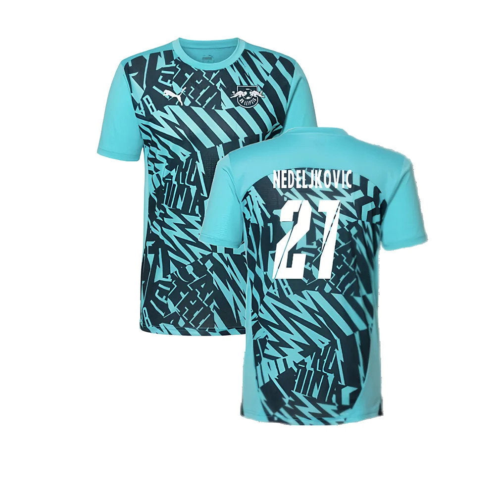 2024-2025 Red Bull Leipzig Pre-Match SS Shirt (Aqua) (Gomis 27)_0