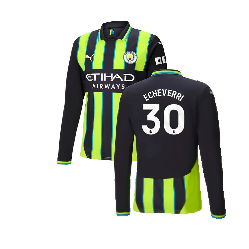 2024-2025 Man City Away Long Sleeve Shirt (Echeverri 30)_0