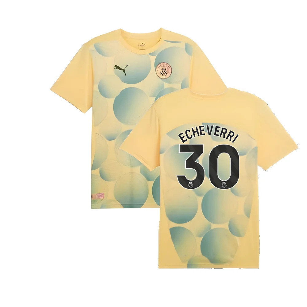 2024-2025 Man City Prematch SS Shirt (Flaxen) (Echeverri 30)_0